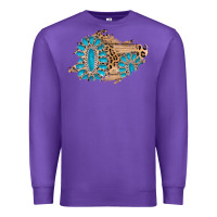 Purple gemstone wood leopard patch Premium Sweatshirt - AdoDesignShop