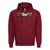 Burgundy spooky Zipper Hoodie - AdoDesignShop