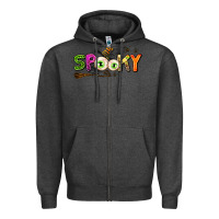 Charcoal Heather spooky Zipper Hoodie - AdoDesignShop