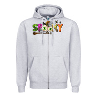 Heather Grey spooky Zipper Hoodie - AdoDesignShop