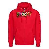Red spooky Zipper Hoodie - AdoDesignShop
