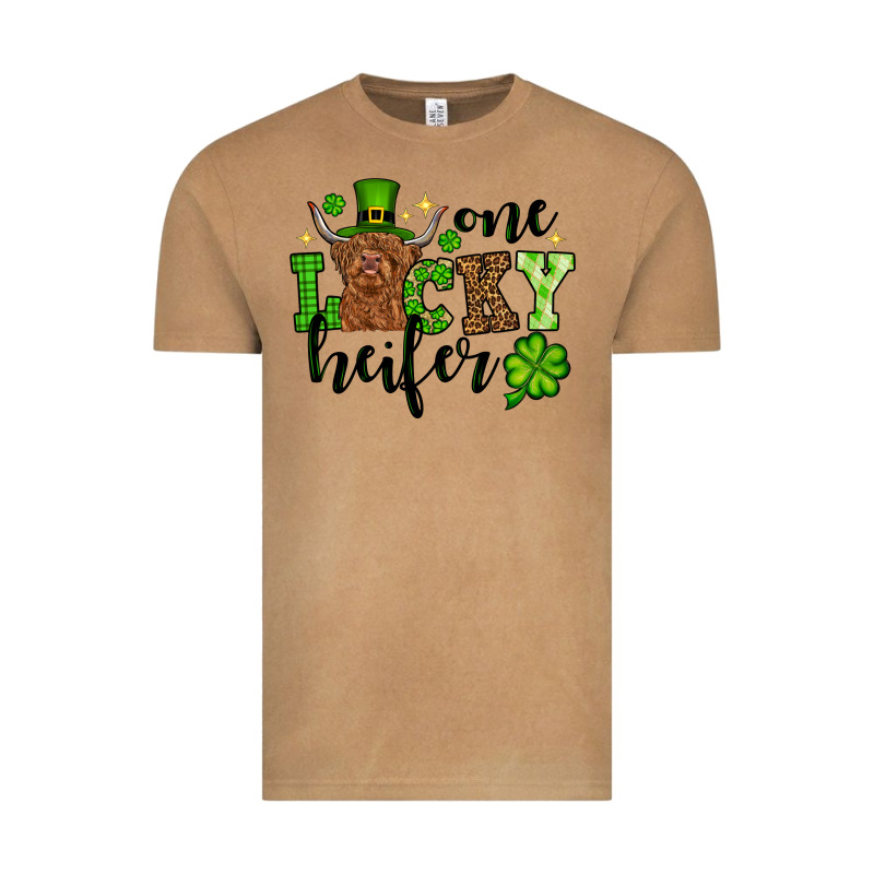 St. Patrick's Day One Lucky Heifer Vintage Tee by OliviaCreatesArt | Teevron