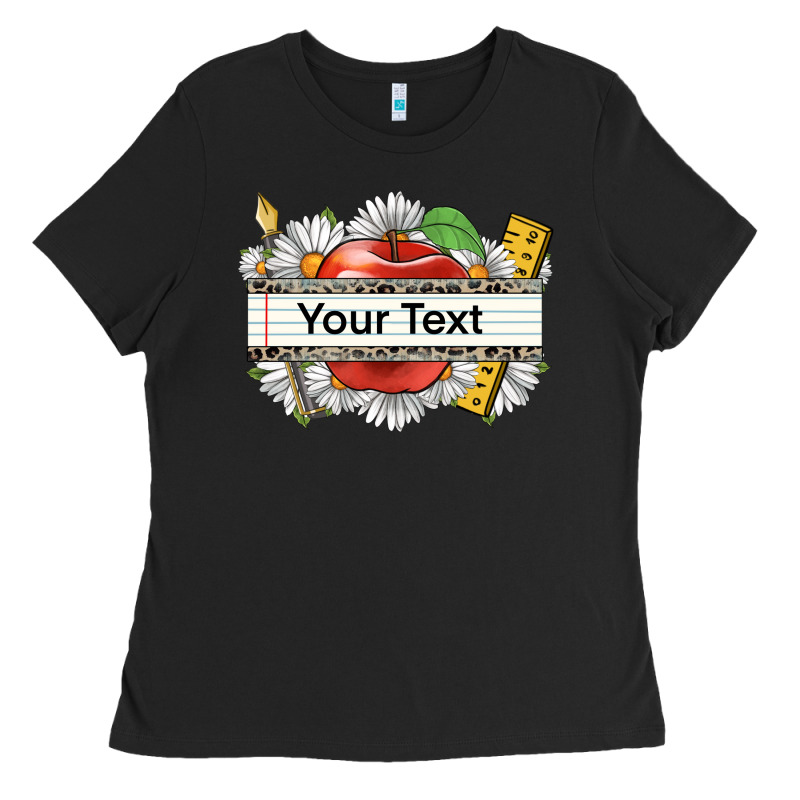 Floral Teacher Custom Name Ladies Tee by CowGirlArtShop | Teevron