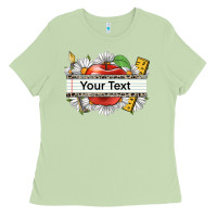 Matcha floral teacher custom name Ladies Tee - CowGirlArtShop