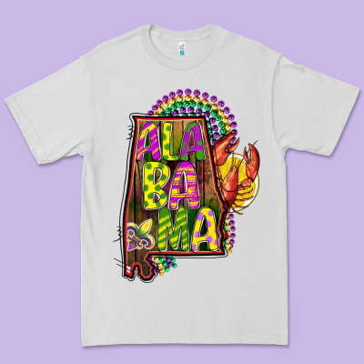 Mardi Gras Alabama Map Premium Tee Designed By Cowgirlartshop