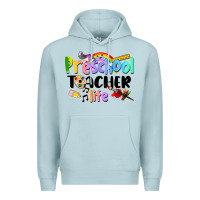 Blue Mist Preschool Teacher Life Premium Hoodie - LillyAllenDesigns