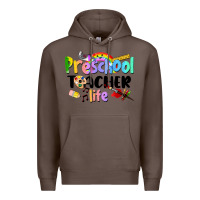 Coffee Preschool Teacher Life Premium Hoodie - LillyAllenDesigns