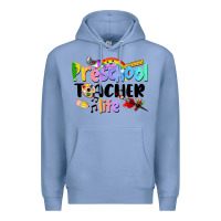 Colony Blue Preschool Teacher Life Premium Hoodie - LillyAllenDesigns