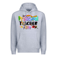 Heather Grey Preschool Teacher Life Premium Hoodie - LillyAllenDesigns