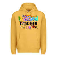 Mustard Preschool Teacher Life Premium Hoodie - LillyAllenDesigns