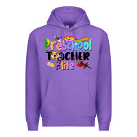 Purple Preschool Teacher Life Premium Hoodie - LillyAllenDesigns