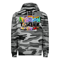Slate Camo Preschool Teacher Life Premium Hoodie - LillyAllenDesigns