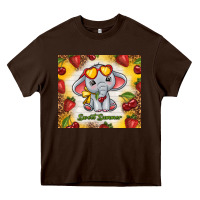 Chocolate Brown sweet summer cute elephant Heavy Core Tee - TumblerDesignByShophia