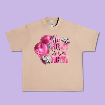 Her Fight Is Our Fight Breast Cancer Awareness Urban Heavy Tee Designed By Fadigitalartstudio