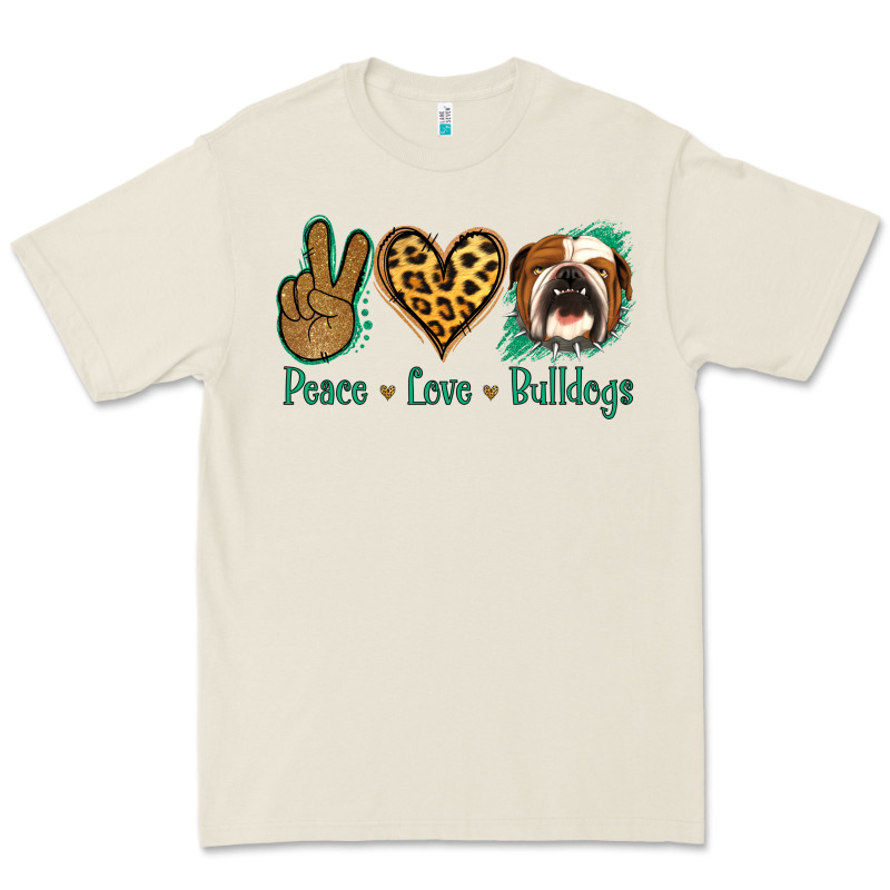 Peace Love Bulldog Premium Tee by Jasminsmagicworld | Teevron