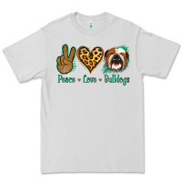 Dove Grey Peace Love Bulldog Premium Tee - Jasminsmagicworld