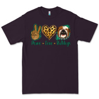 Plum Peace Love Bulldog Premium Tee - Jasminsmagicworld
