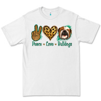White Peace Love Bulldog Premium Tee - Jasminsmagicworld