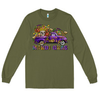 Army Green mardi gras skull truck Long Sleeve Tee - FaDigitalArtStudio