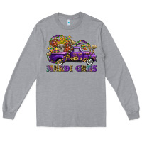 Heather Grey mardi gras skull truck Long Sleeve Tee - FaDigitalArtStudio