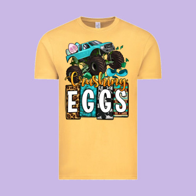 Easter Day Monster Truck Crushing Eggs Vintage Tee Designed By Oliviacreatesart