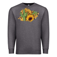 Charcoal Heather cactus leopard sunflower glitter  patch Premium Sweatshirt - AdoDesignShop