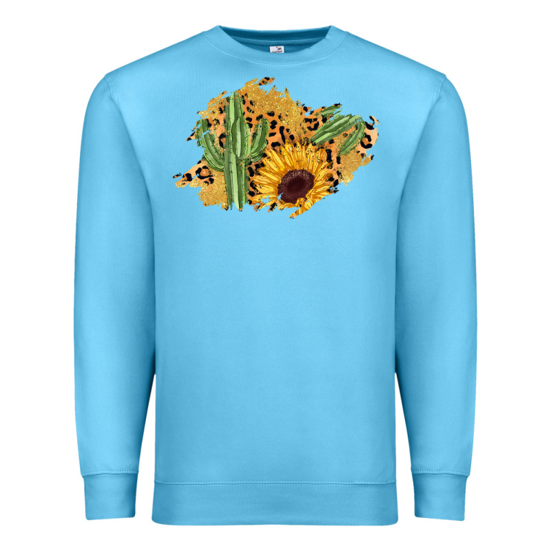 Cactus Leopard Sunflower Glitter  Patch Premium Sweatshirt by AdoDesignShop | Teevron