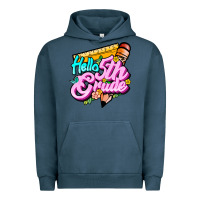 Pigment Midnight Navy hello 5th grade Urban Hoodie - JahusDesignShop