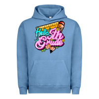 Pigment Pebble Blue hello 5th grade Urban Hoodie - JahusDesignShop