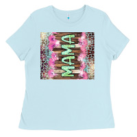 Baby Blue Mama leopard Ladies Tee - CowGirlArtShop