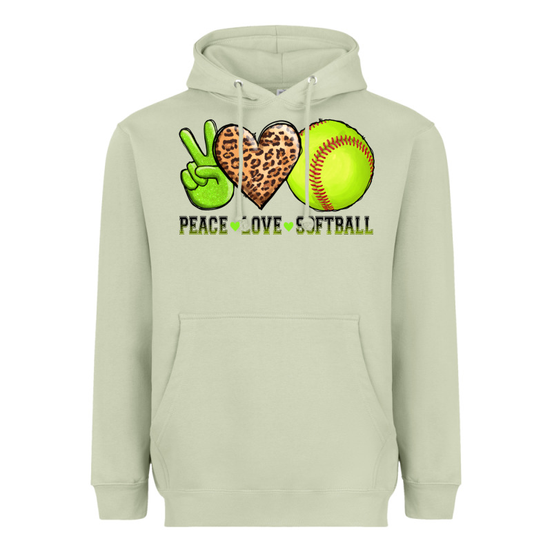 Peace Love Softball Heavyweight Hoodie by AdoDesignShop | Teevron
