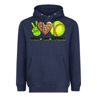 Navy peace love softball Heavyweight Hoodie - AdoDesignShop