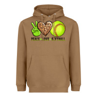 Toasted Coconut peace love softball Heavyweight Hoodie - AdoDesignShop