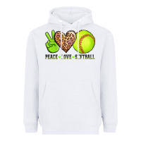 White peace love softball Heavyweight Hoodie - AdoDesignShop