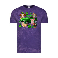 Cloud Purple St. Patrick's farm animal truck Vintage Tee - OliviaCreatesArt