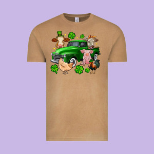 St. Patrick's Farm Animal Truck Vintage Tee Designed By Oliviacreatesart