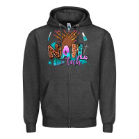 Charcoal Heather nail tech Zipper Hoodie - AdoDesignShop