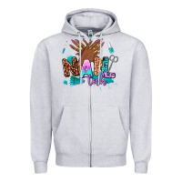 Heather Grey nail tech Zipper Hoodie - AdoDesignShop