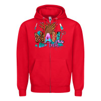 Red nail tech Zipper Hoodie - AdoDesignShop