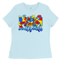 Baby Blue Mom Autism life Ladies Tee - CowGirlArtShop