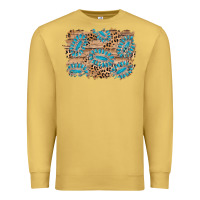 Antique Gold gemstone wood leopard background Premium Sweatshirt - AdoDesignShop