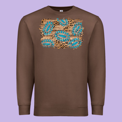 Gemstone Wood Leopard Background Premium Sweatshirt Designed By Adodesignshop