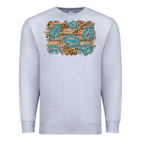 Heather Grey gemstone wood leopard background Premium Sweatshirt - AdoDesignShop