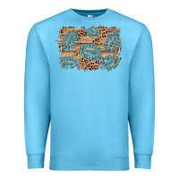 Ocean Blue gemstone wood leopard background Premium Sweatshirt - AdoDesignShop