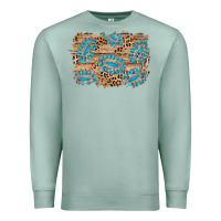 Seafoam gemstone wood leopard background Premium Sweatshirt - AdoDesignShop