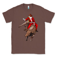 Chestnut santa riding a bull Classic Tee - CowGirlArtShop