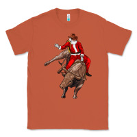 Copper santa riding a bull Classic Tee - CowGirlArtShop