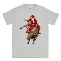 Moon Dust santa riding a bull Classic Tee - CowGirlArtShop