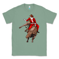 Sage santa riding a bull Classic Tee - CowGirlArtShop