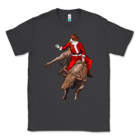 Smoke santa riding a bull Classic Tee - CowGirlArtShop
